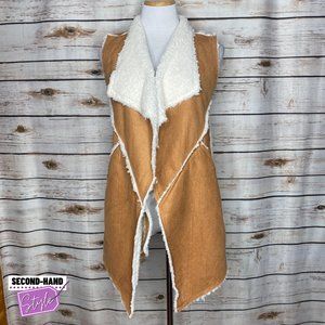 LuLaRoe Camel Faux Shearling Marlow Vest